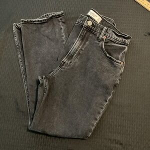 Abercrombie & Fitch Ankle Straight Jeans Womens 4 27 Black Ultra High Rise Denim